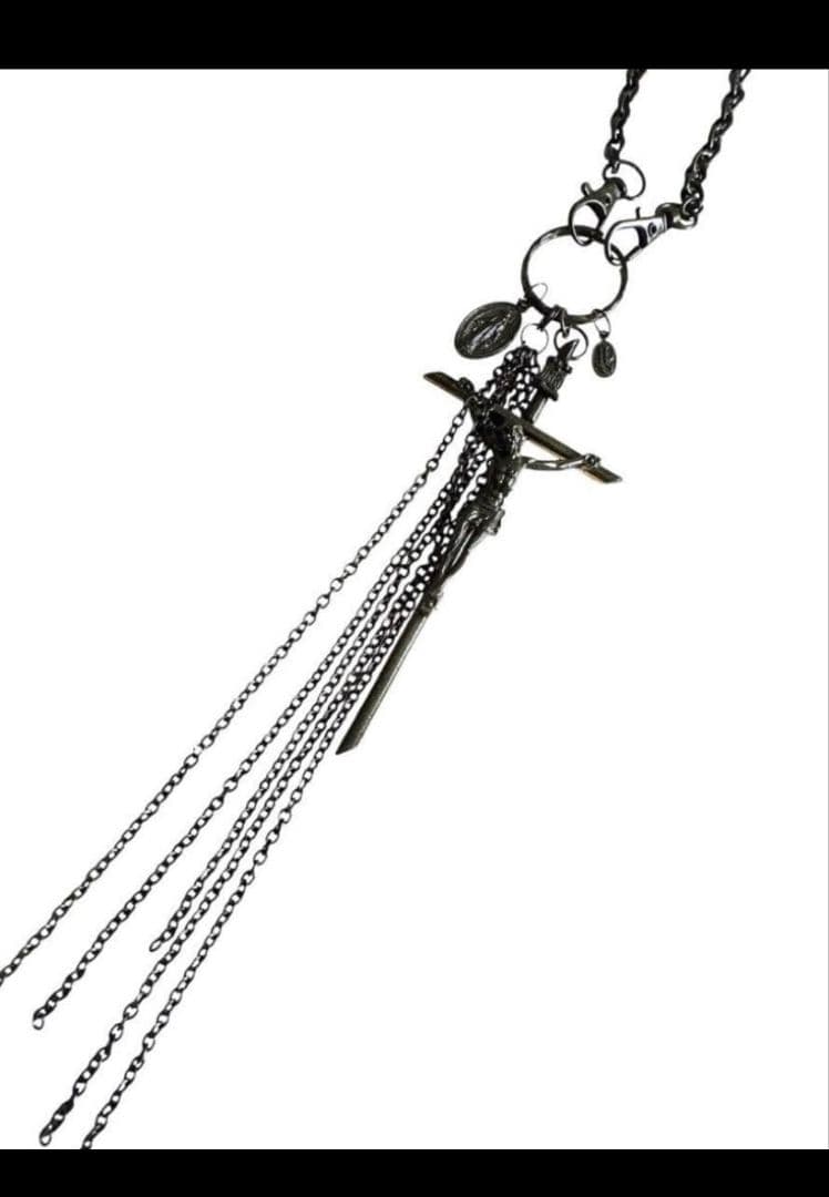 ★1点物★ジャンポールゴルチエ★フリンジクロスゴシックネックレス