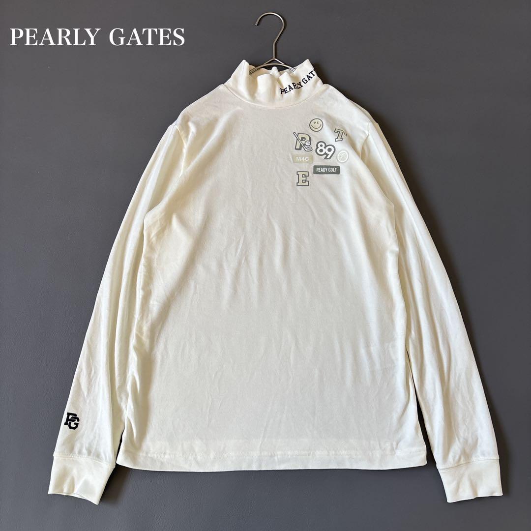 【24SS】美品♡パーリーゲイツ 綿ベア天竺長袖ハイネックカットソー ニコちゃん