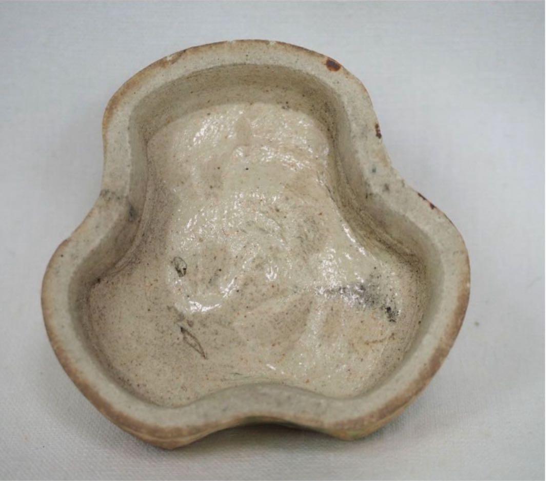 送料無料　江戸明治　古い織部香合/香盒　美濃焼 香道具華道具 蓋物古美術骨董古玩