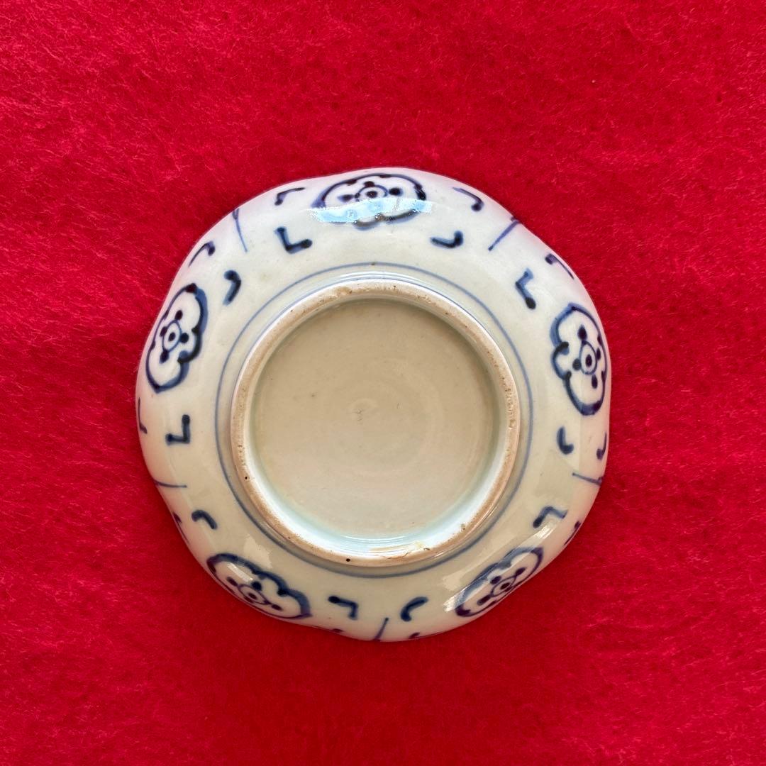 古伊万里　染付　花文　小皿　5枚組