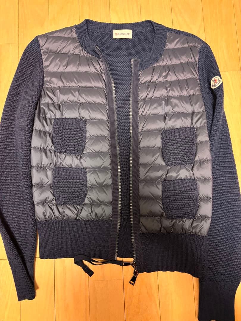 モンクレール　ダウン　カーディガン　ネイビー