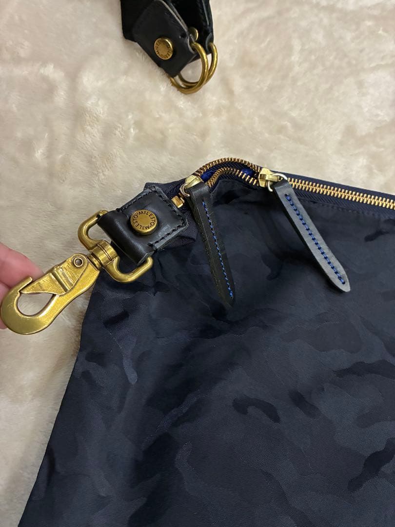 美品❗️MILESTO ミレスト2wayボストンバッグ ネイビー　迷彩柄