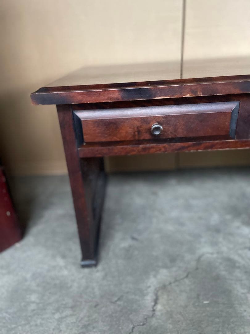 北海道民芸家具　書斎　 樺無垢材 座机/文机/帳場机/作業台/デスク/机　名あり