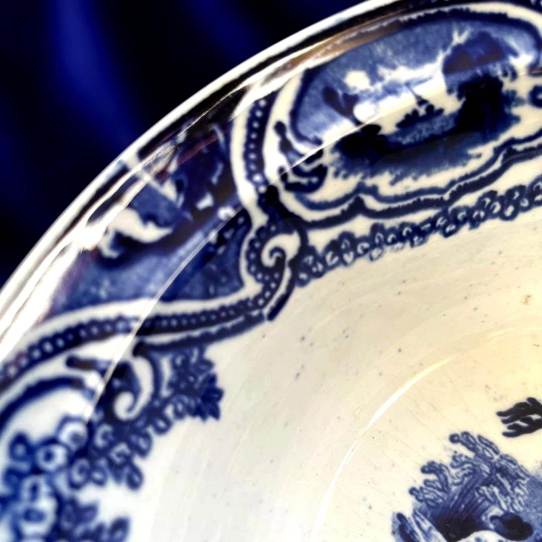 阿蘭陀焼 デルフト ペトルス・レグー窯 銅版転写 どんぶり皿　　鉢アンティーク