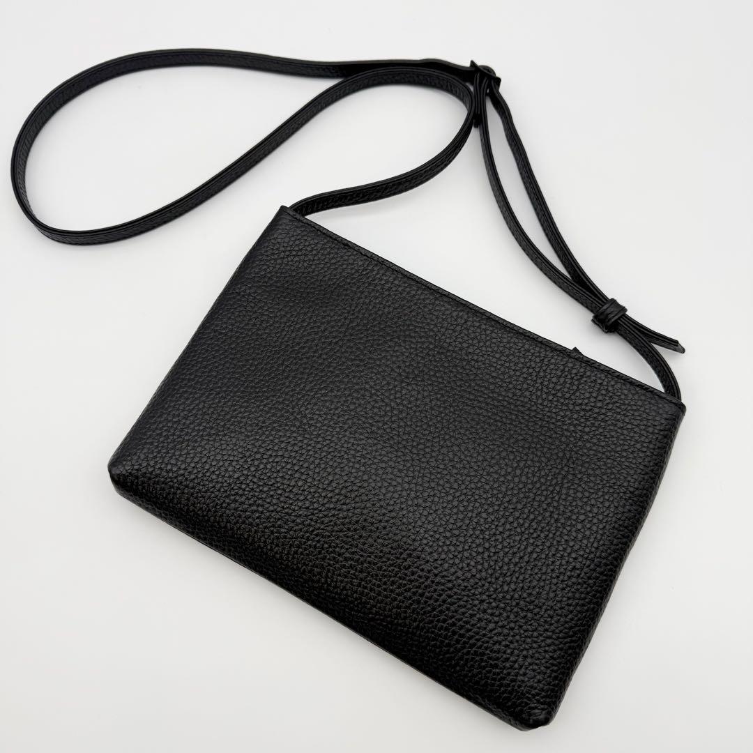 【極美品】HushTug サコッシュ ショルダーバッグ レザー 調整可 ブラック