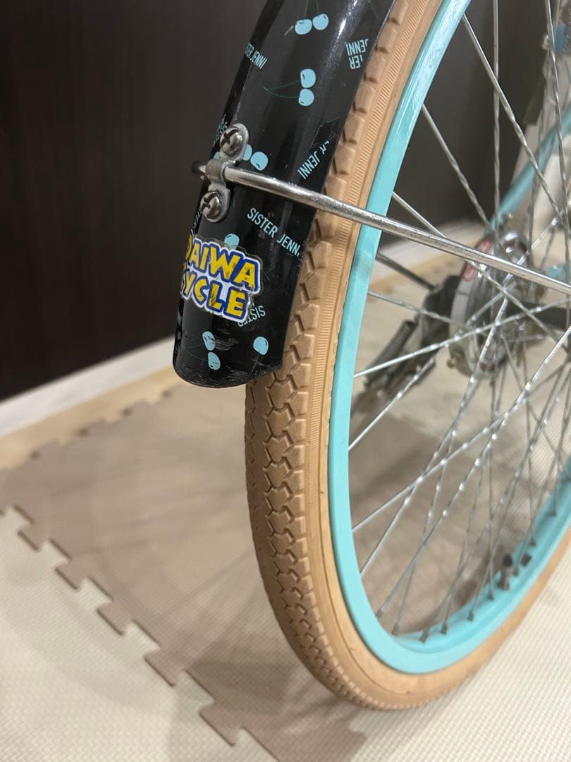 【値下げ】 子供自転車　シスタージェニー22インチ チェリー柄　ミントグリーン
