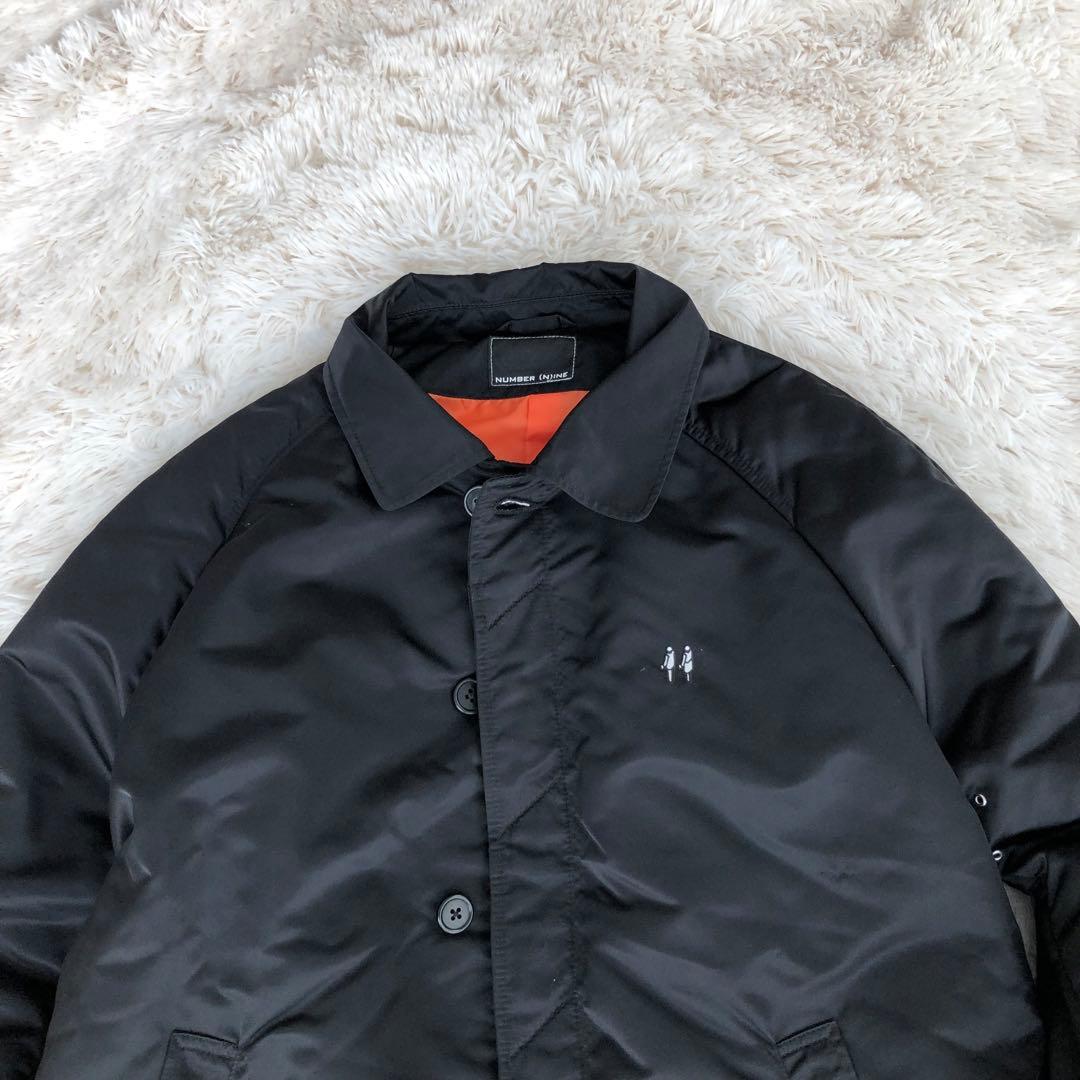 ナンバーナイン中綿ナイロンジャケットナイロンコートブラックNumbernine