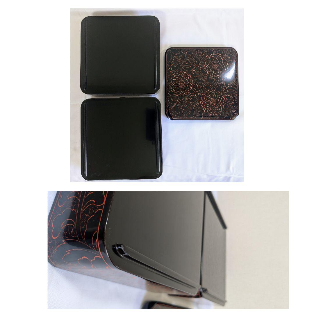 輪島塗 四段重 牡丹唐草模様 久保田寿光堂