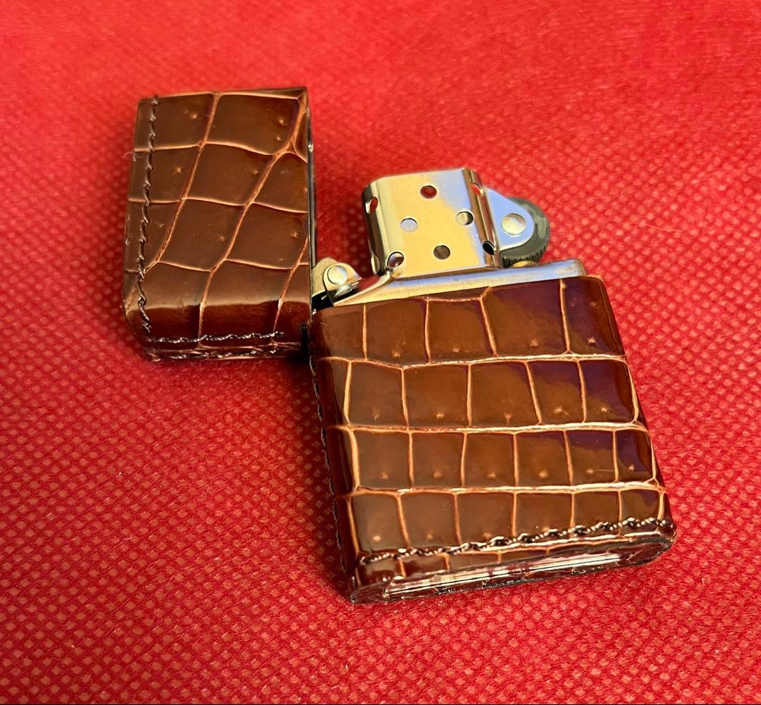 ラスト１個半額！ZIPPO 本革クロコダイル ブラウン　未使用