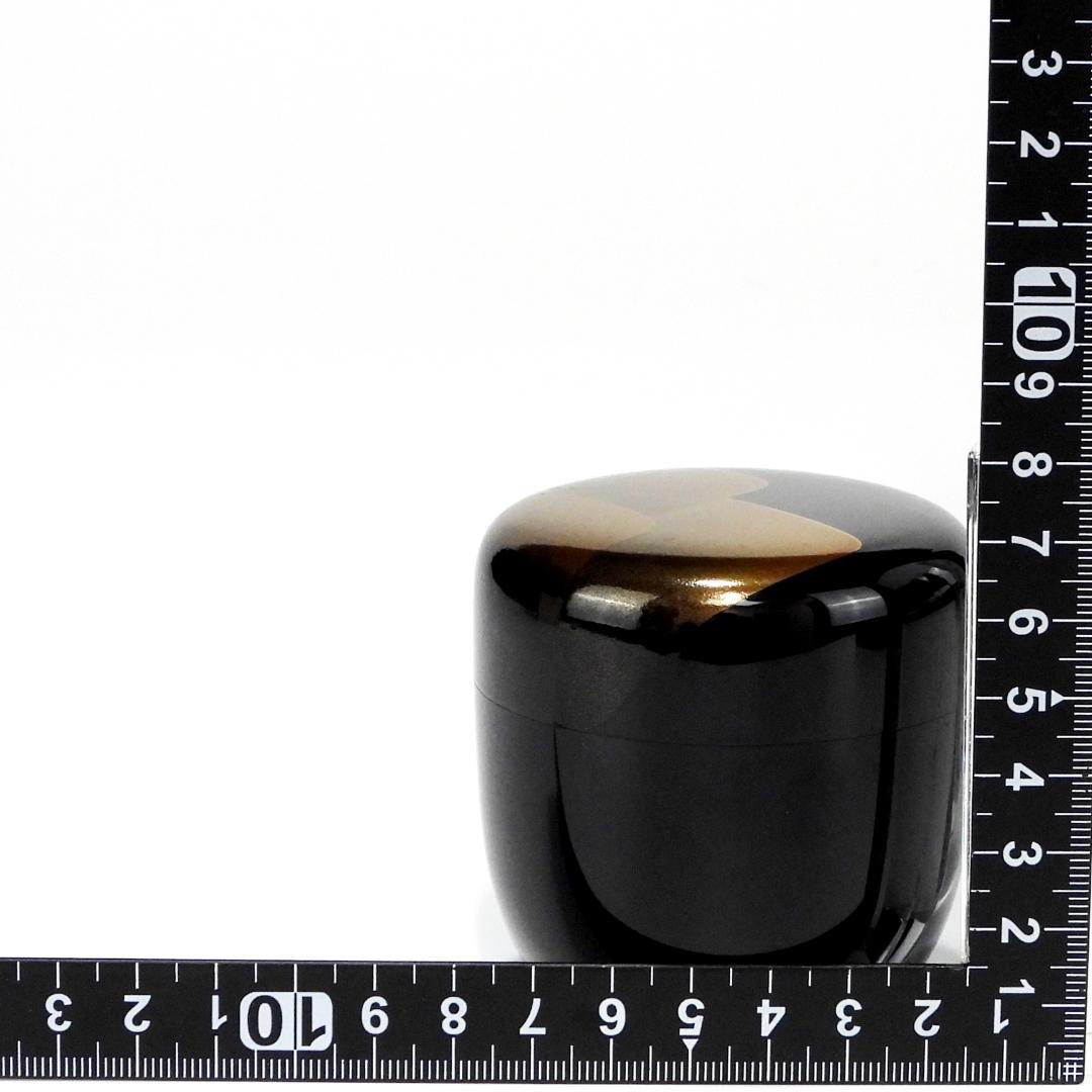 茶道具　棗　中棗　黒塗　遠山蒔絵　桐箱