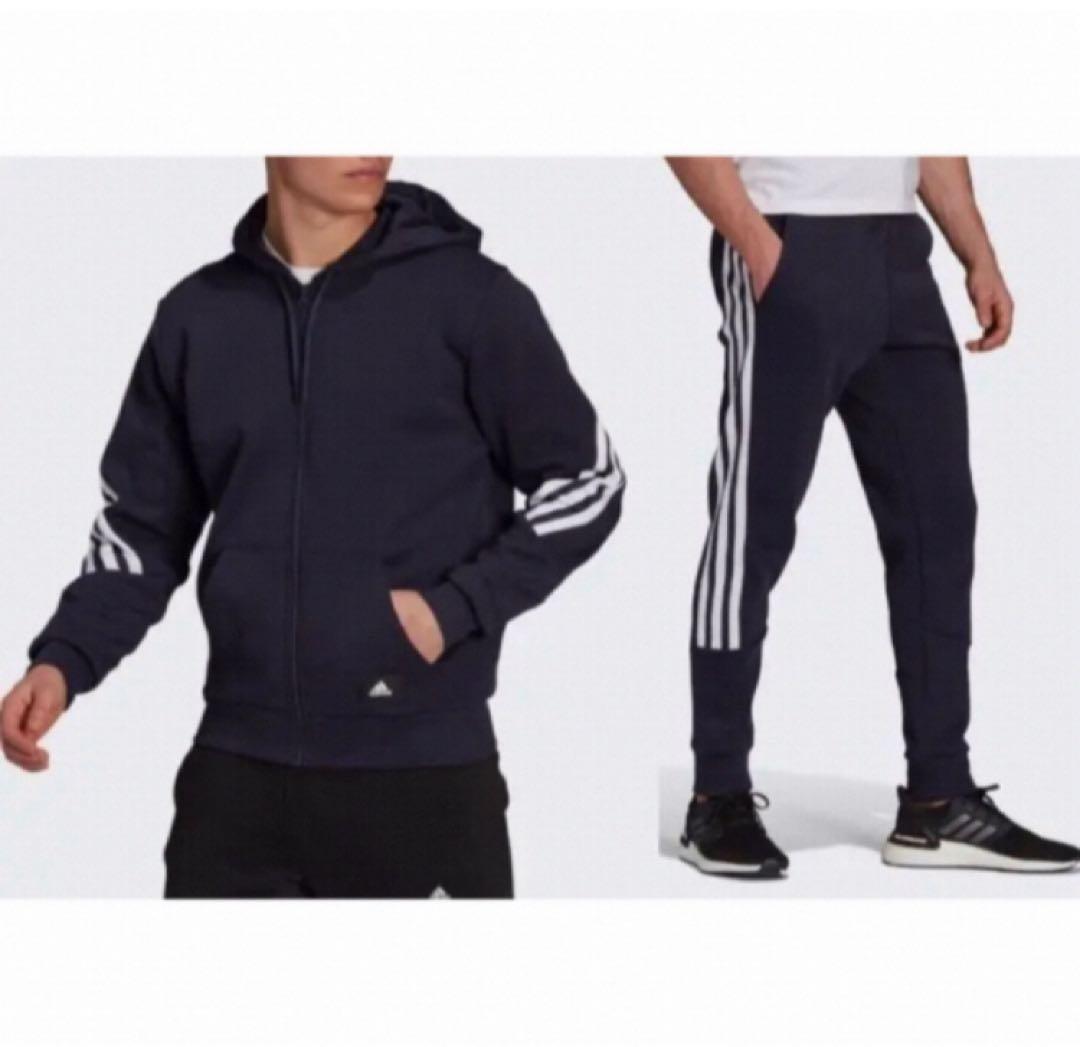 送料無料 新品 adidas M FI 3S DKフルジップパーカー＆パンツXL