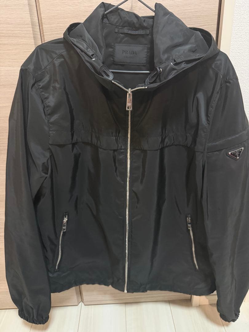 PRADA ブラック ナイロンジャケット サイズ54 トライアングルロゴ