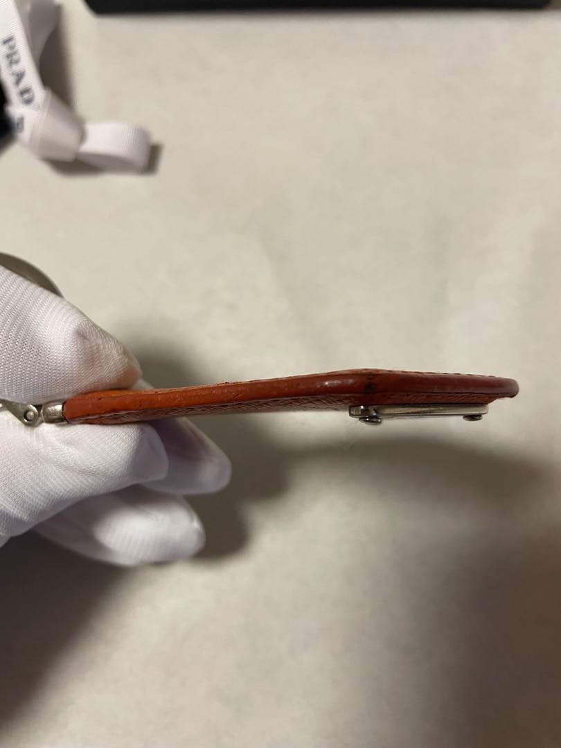 【（有)あずき太郎商店】プラダ PRADA サフィアーノレザー キーリング