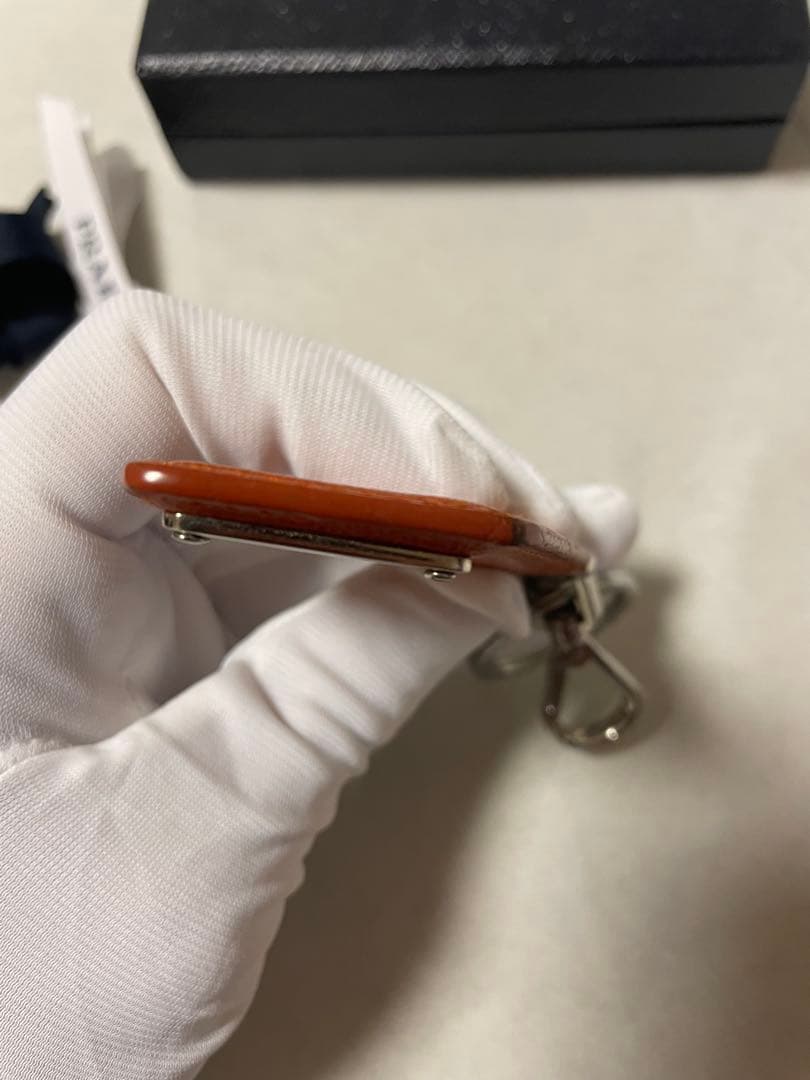 【（有)あずき太郎商店】プラダ PRADA サフィアーノレザー キーリング