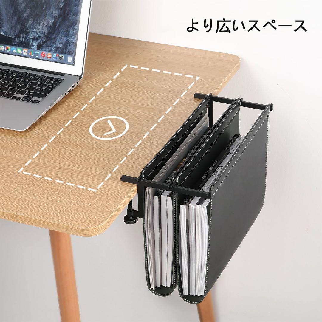 A4サイズ 吊り下げ式 書類 オーガナイザー 収納 仕分け ブラック デスク収納
