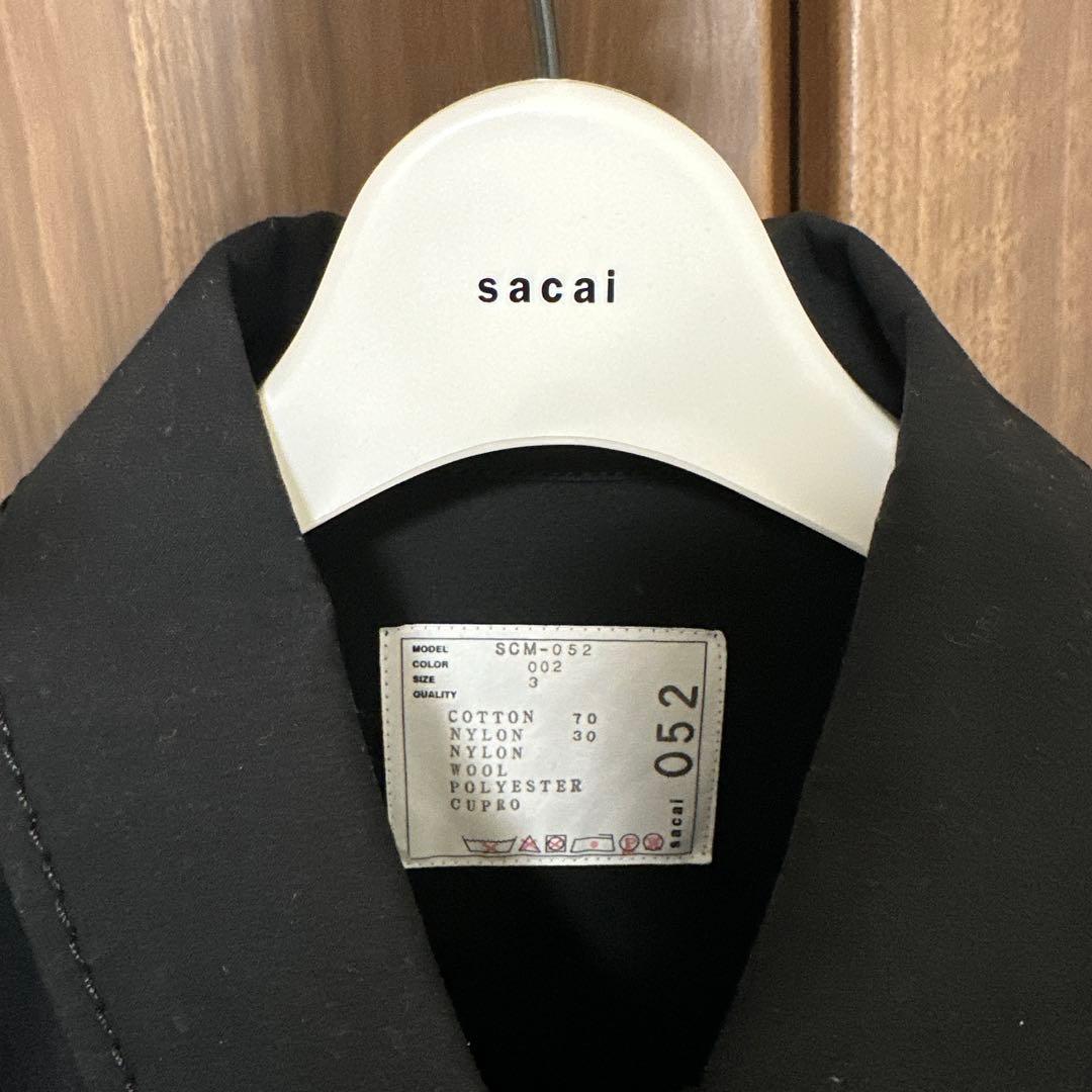 【新品未使用】sacai ブラック ミリタリージャケット　ブラック サイズ3