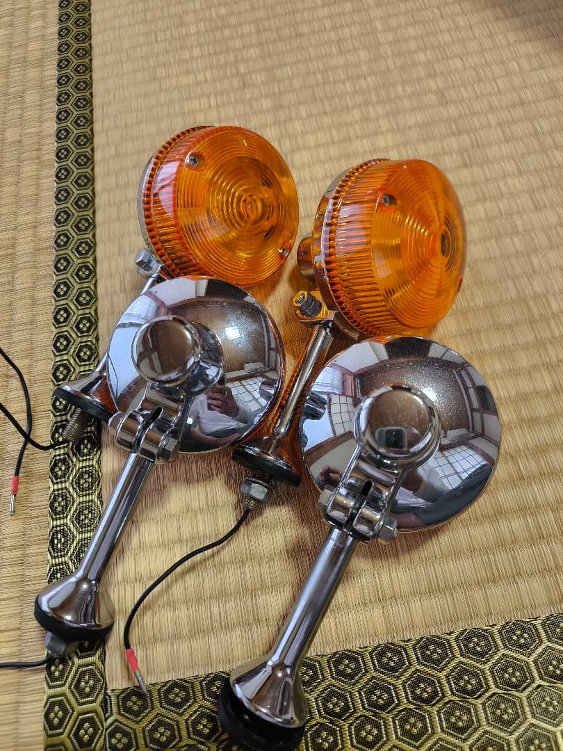 W650 オレンジ 丸型ウィンカー 4個セット W3