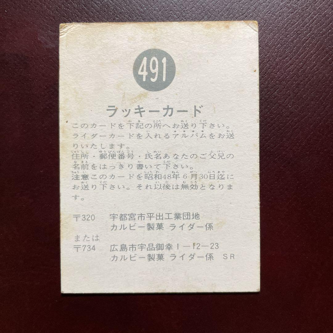 カルビー　仮面ライダーラッキーカード　491番