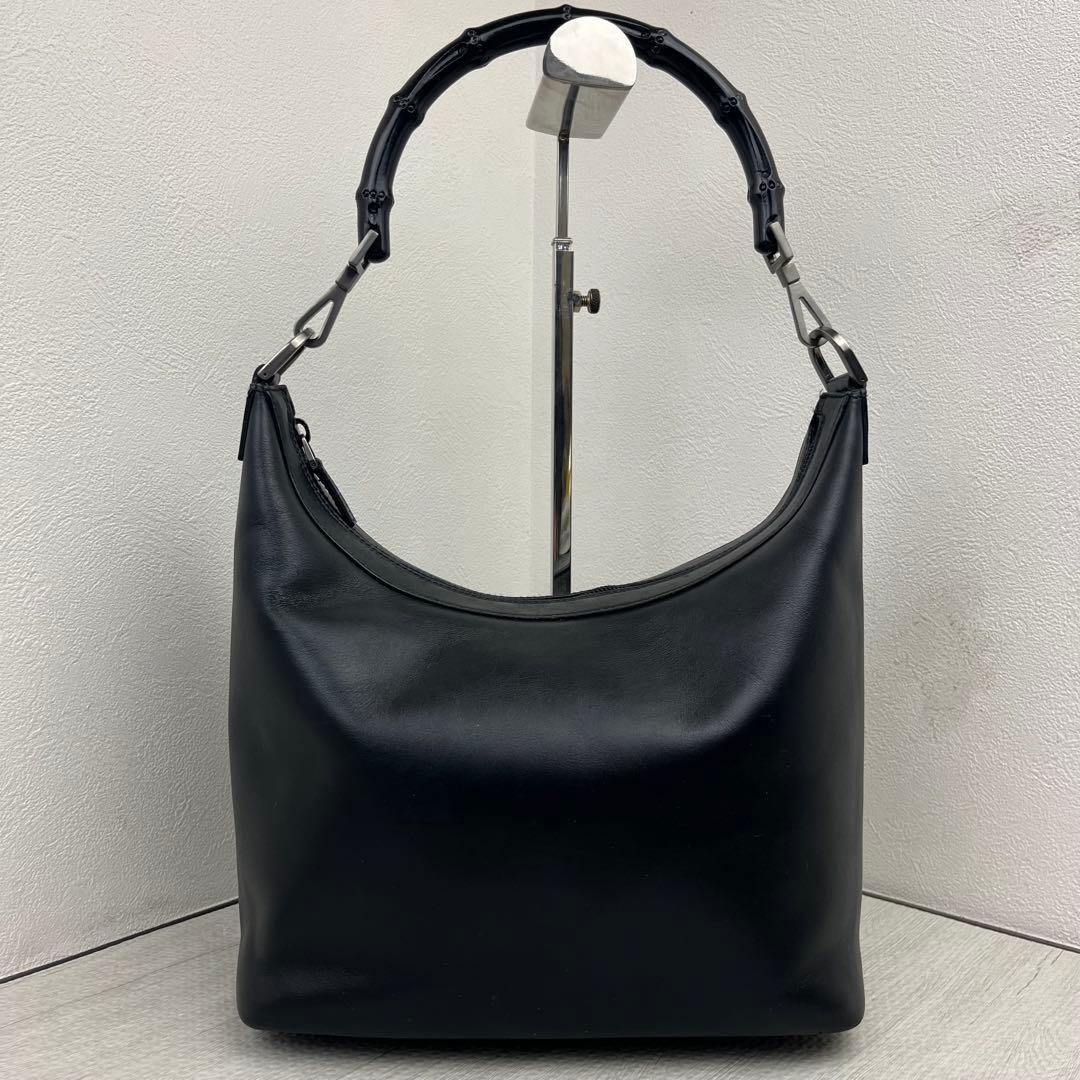 極美品✨ GUCCI グッチ ハンドバッグ ワンショルダー バンブー レザー