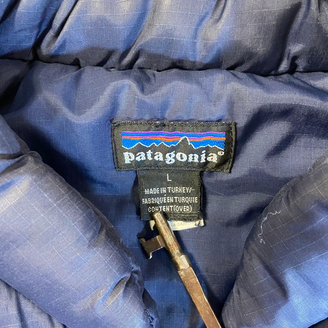 90s Patagonia ダウンベスト ネイビー Lサイズ 詳細不明