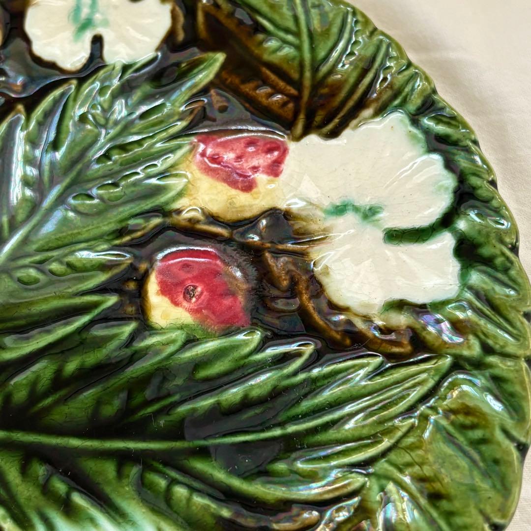 フランス アンティーク バルボティーヌ いちご柄 プレート