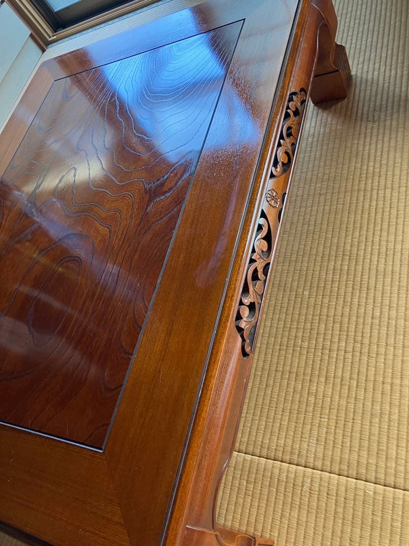 木製座卓 光沢仕上げ 90cm x 115cm