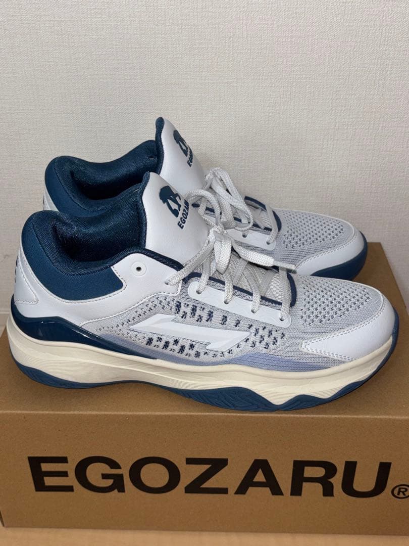 EGOZARU バスケットボールシューズ ホワイト/ネイビー