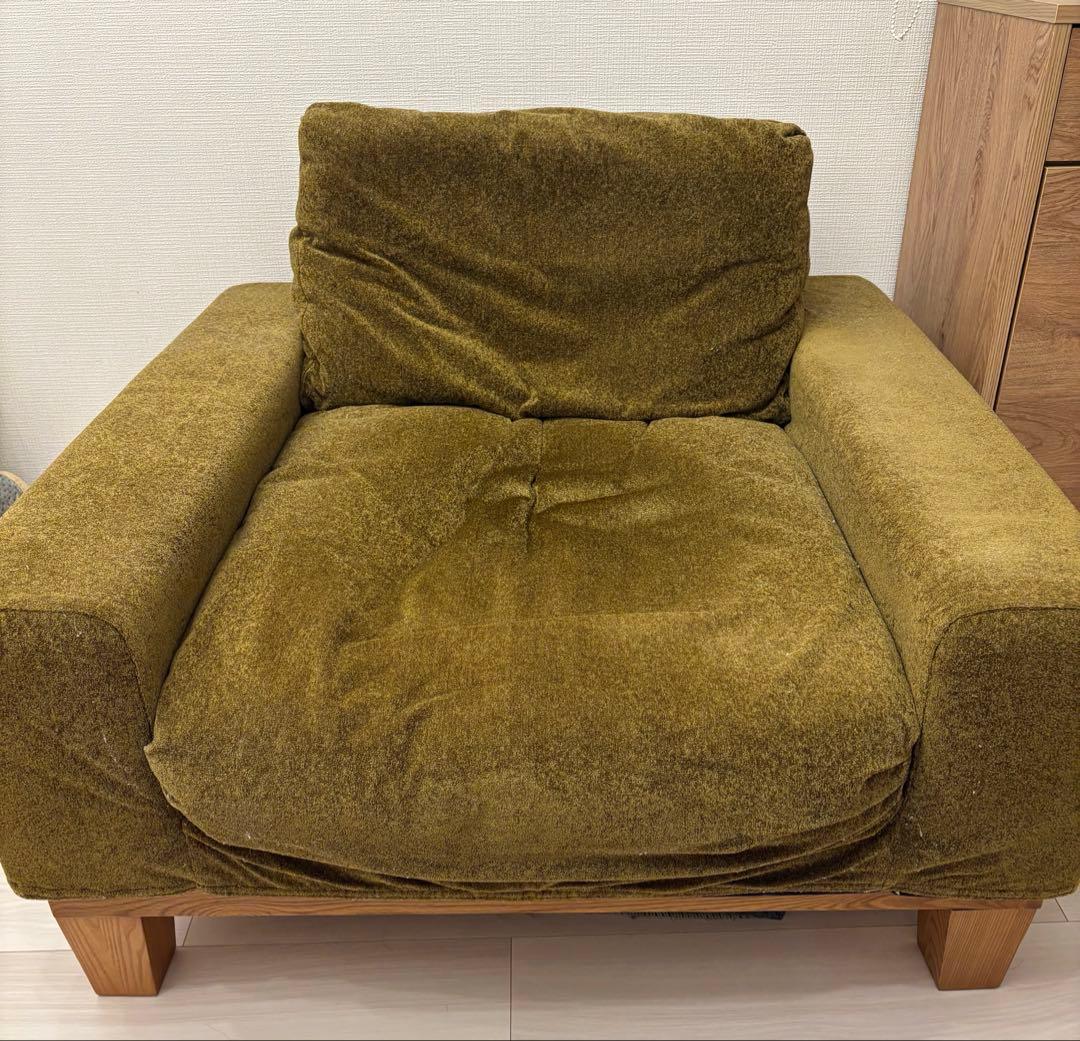 【6/22までの出品】ReCENO リセノ 1人用ソファ folk オリーブ