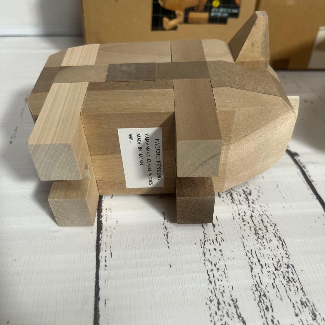 山中組木　yamanaka kumiki 動物セット　ブタ　カバ　ゾウ　ライオン