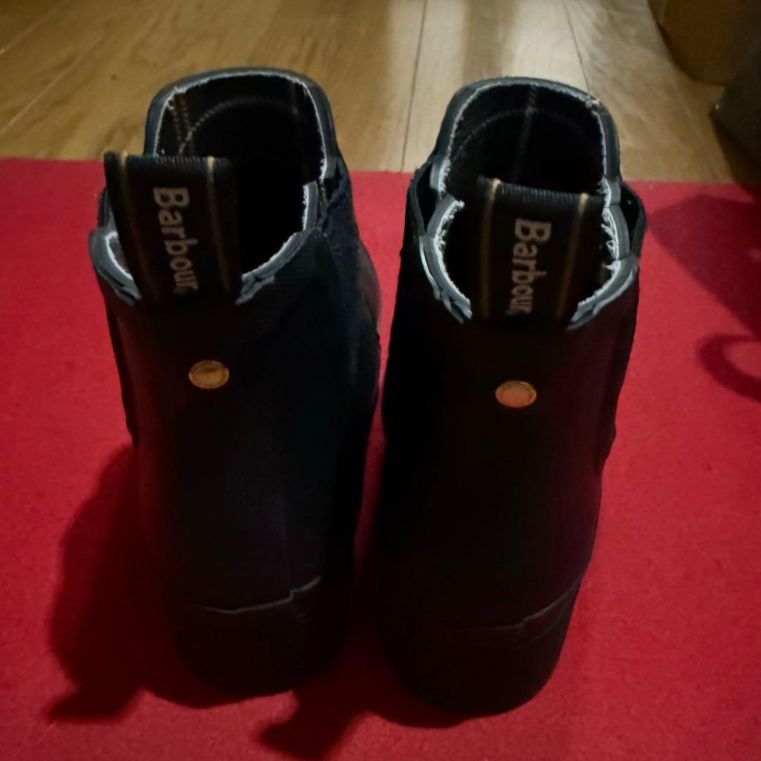 Barbour ブラック サイドゴアレインブーツ