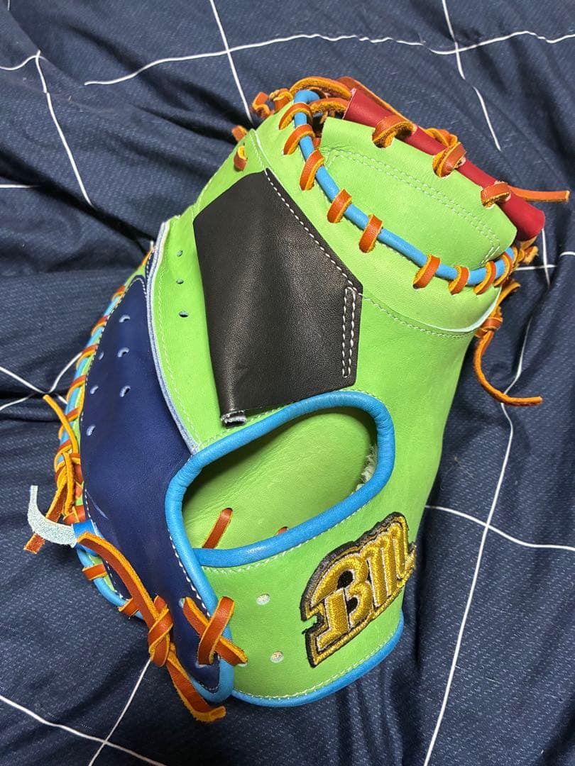 ベースマン　軟式用　右投げ　キャッチャーミット 革は硬式用使用