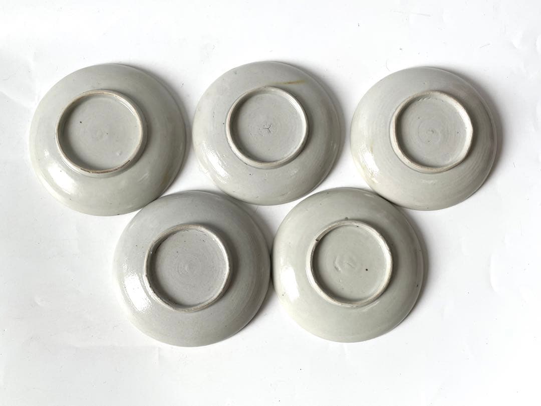 アンティーク　骨董　くらわんか　色絵　宝珠文様　小皿　銘々皿　5枚　波佐見焼