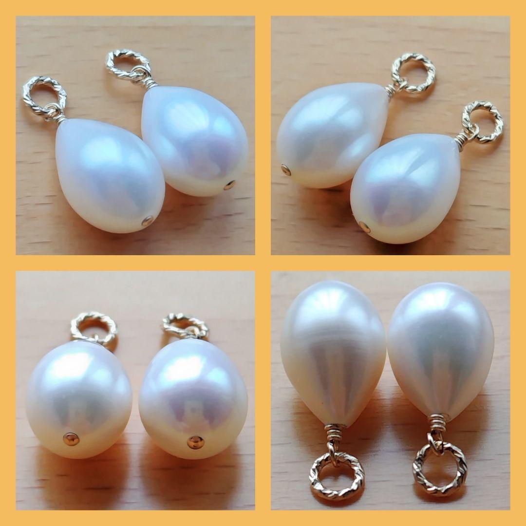 No.1396 淡水パール ドロップ ピアス イヤリング チャーム 14kgf