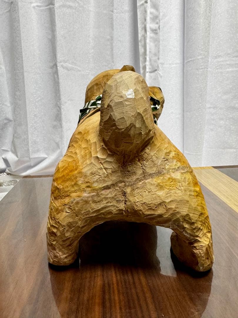 ハンドメイド 木彫り 手彫り 柴犬 一点物 置物 インテリア オブジェ