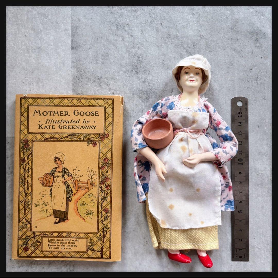 珍品ヴィンテージ マザーグースのビスクドールと絵本のセット