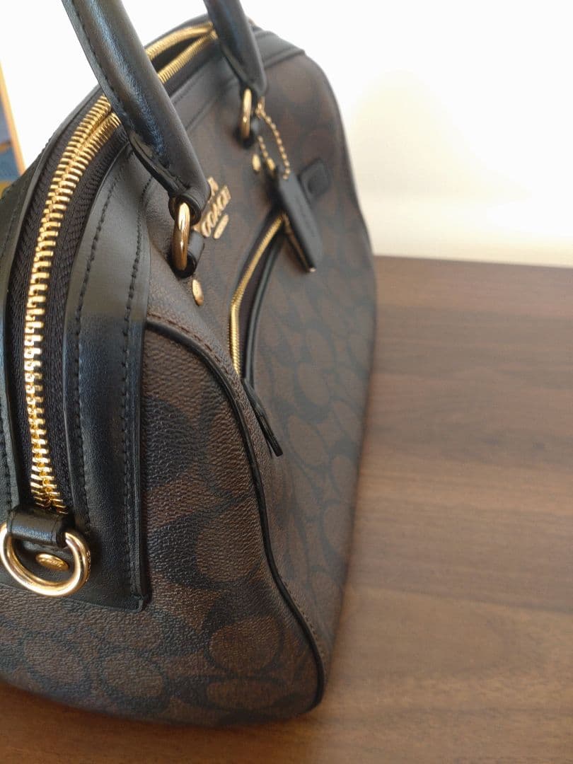 ☆いちページ☆ COACH 濃茶×ブラック　レザーバック＆財布セット