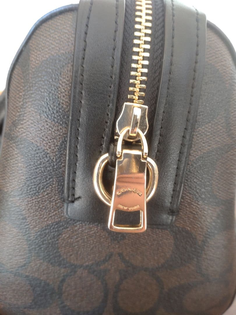 ☆いちページ☆ COACH 濃茶×ブラック　レザーバック＆財布セット