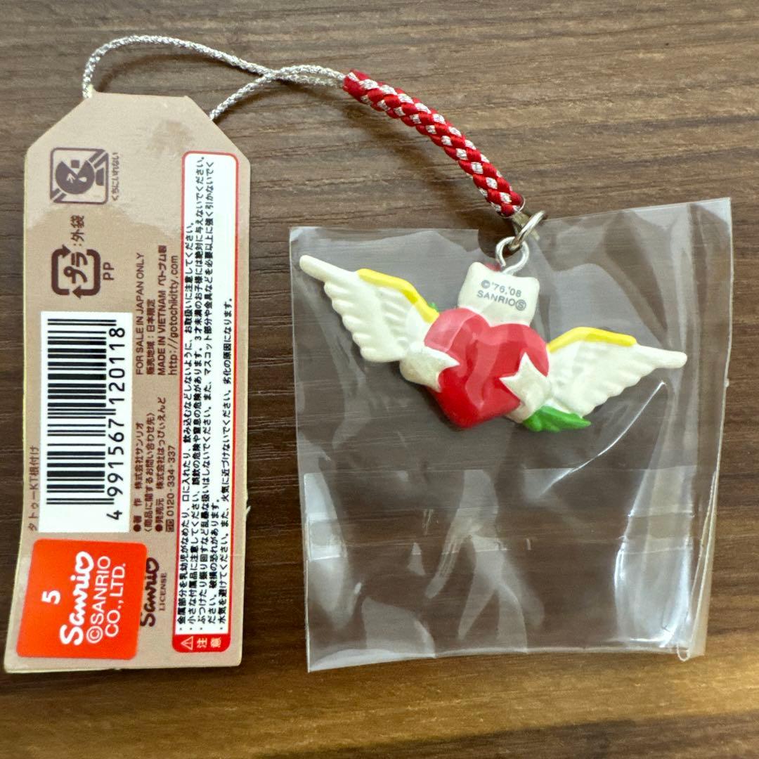 【未開封・送料無料】キティちゃん 根付け 2008 タトゥーKT LOVE 羽