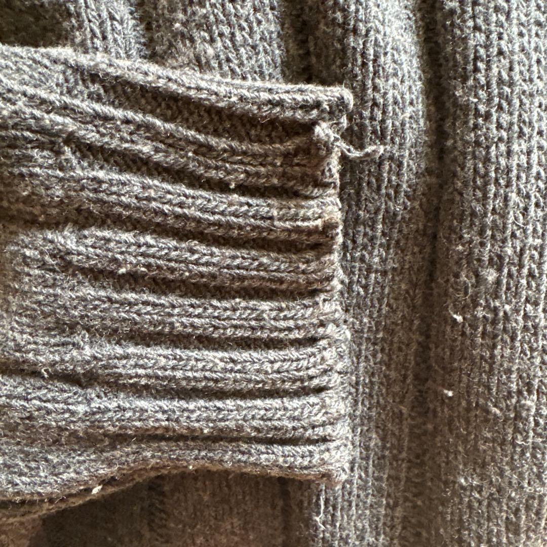 Giorgio Armani リブ編みニットセーター S ダークグレー