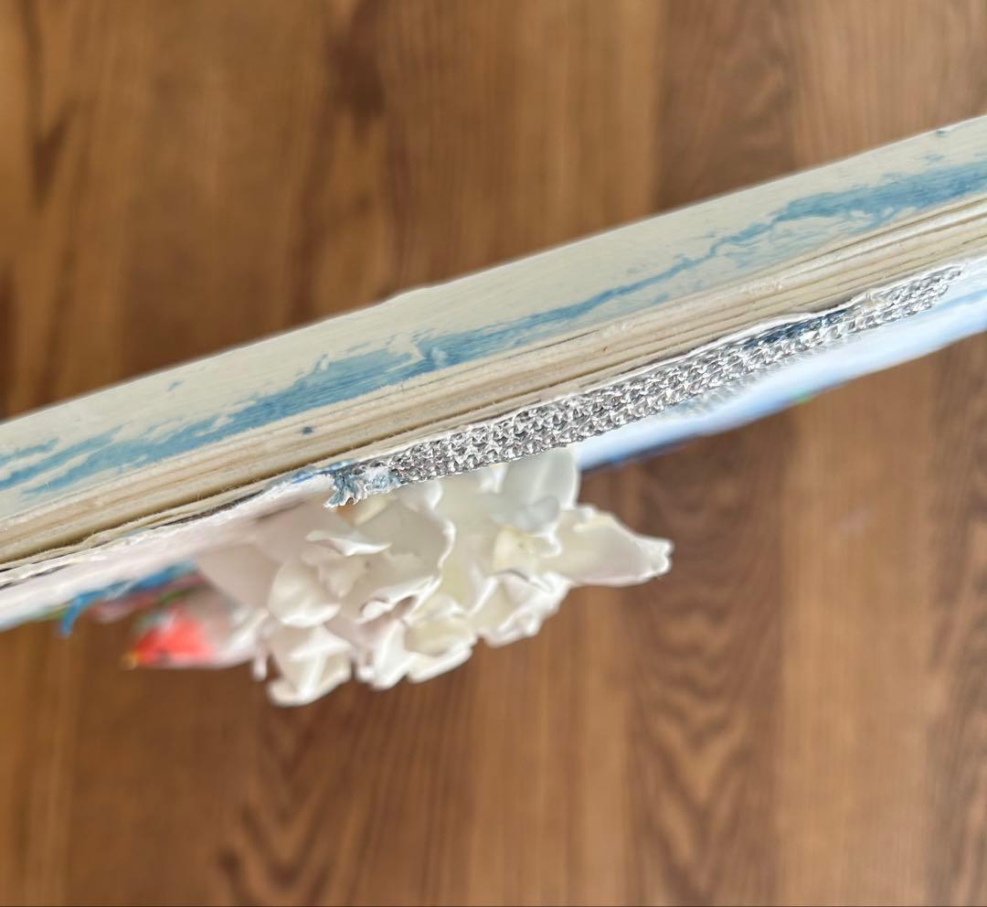 コラージュアート作品　ミクストミディア　和紙　ペイント　アメリカ