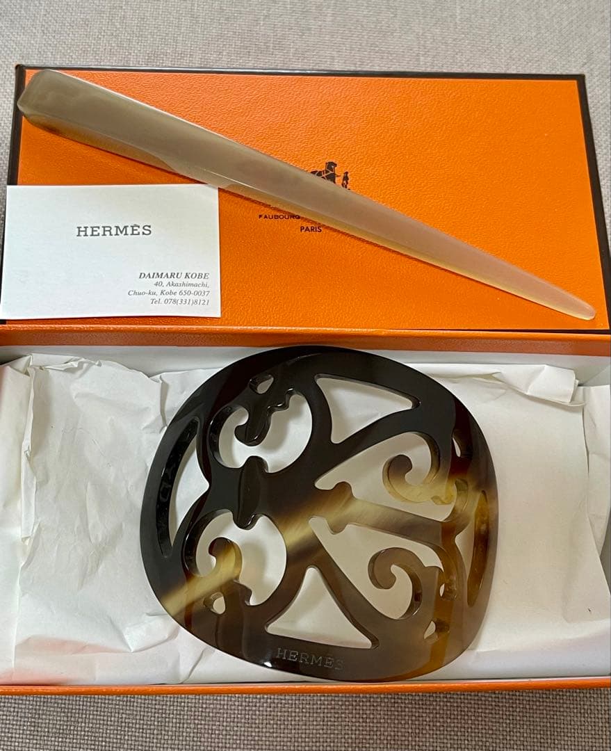 特価！ロカイユ バッファローホーン髪飾り　ヘアアクセ エルメス