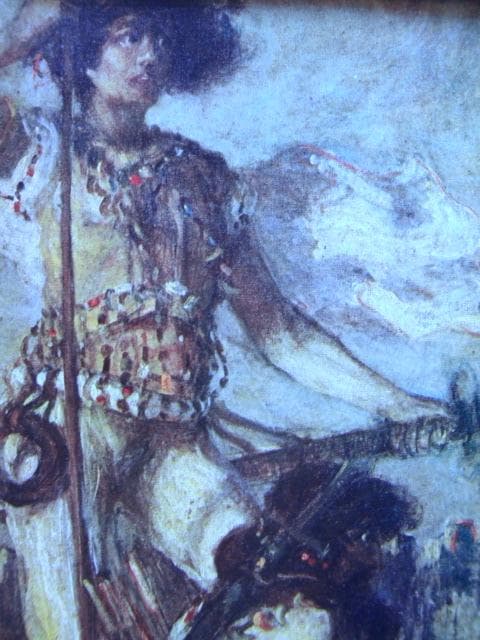 青木繁、【日本武尊】、年代物・希少な画集画、新品高級額 額装付、状態良好