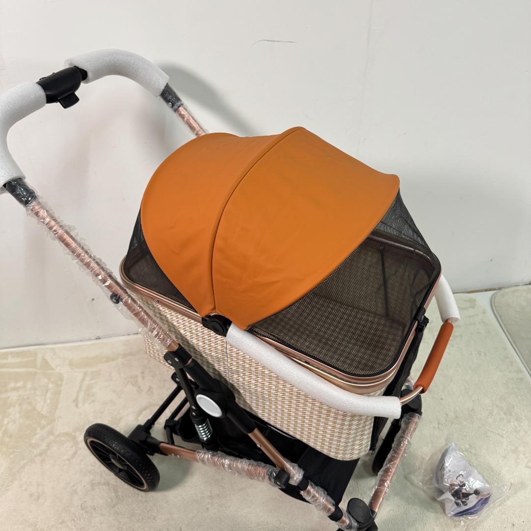 新品ペットカート 対面式 分離式 2way 折りたたみ 多頭1557-160