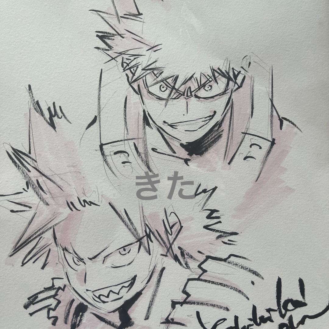 馬越嘉彦 直筆イラスト 爆豪＆切島　僕のヒーローアカデミア2018年イベント入手