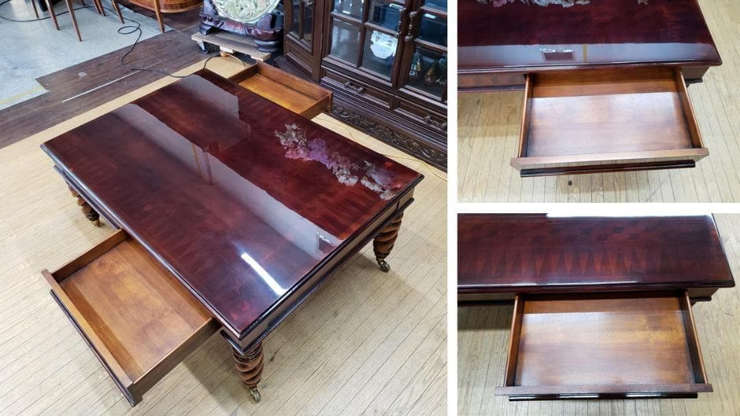 i51　アンティーク　スペイン製　真鍮　ツイストレッグ　センターテーブル