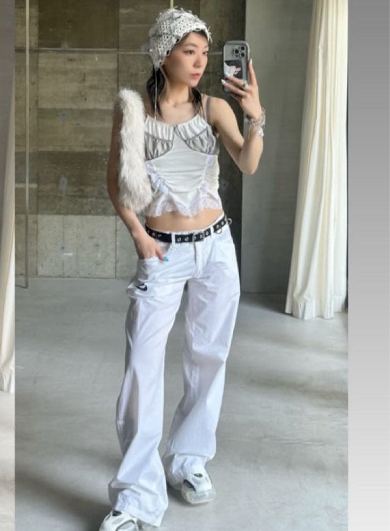 herpraha レースキャミ ホワイト litmus