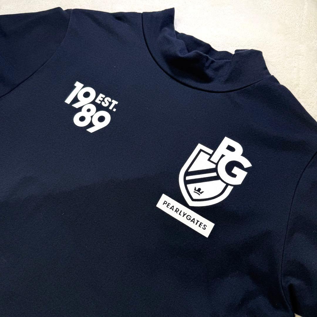 美品‼️PEARLY GATES モックネックワンピース背面ラインロゴ 0 日本製