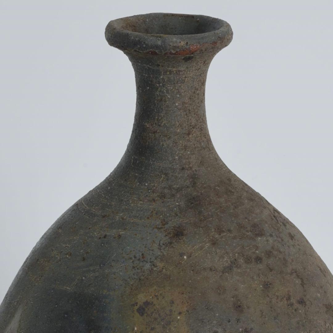 らっきょ 備前焼 徳利 らっきょ徳利 花入れ 酒器 陶芸 共箱付き