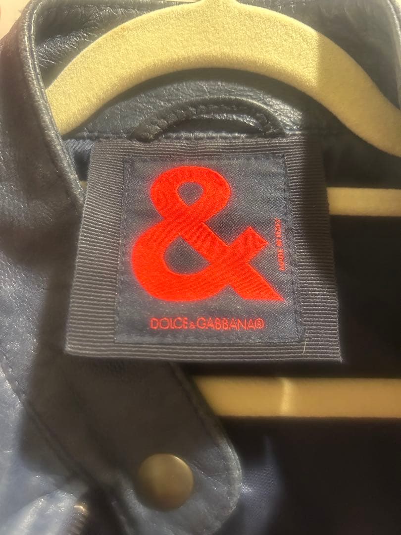 Dolce & Gabbana ネイビー シングルライダースジャケット　限定品