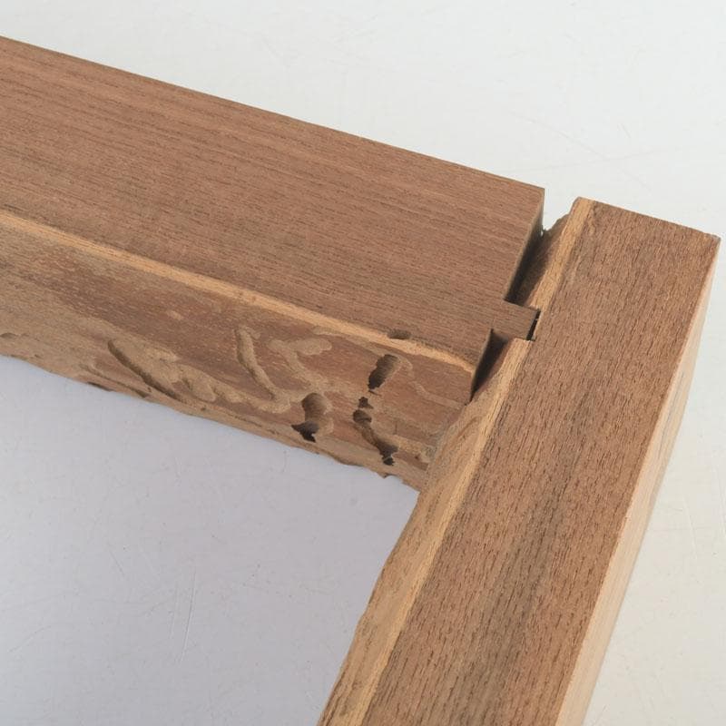 茶道具　山崎如悦作　槐古材木地　炉縁　共布共箱　V　9888A